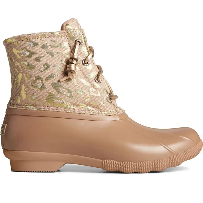 Boots Women Sperry Saltwater Metallic Jacquard Duck Boot Rose