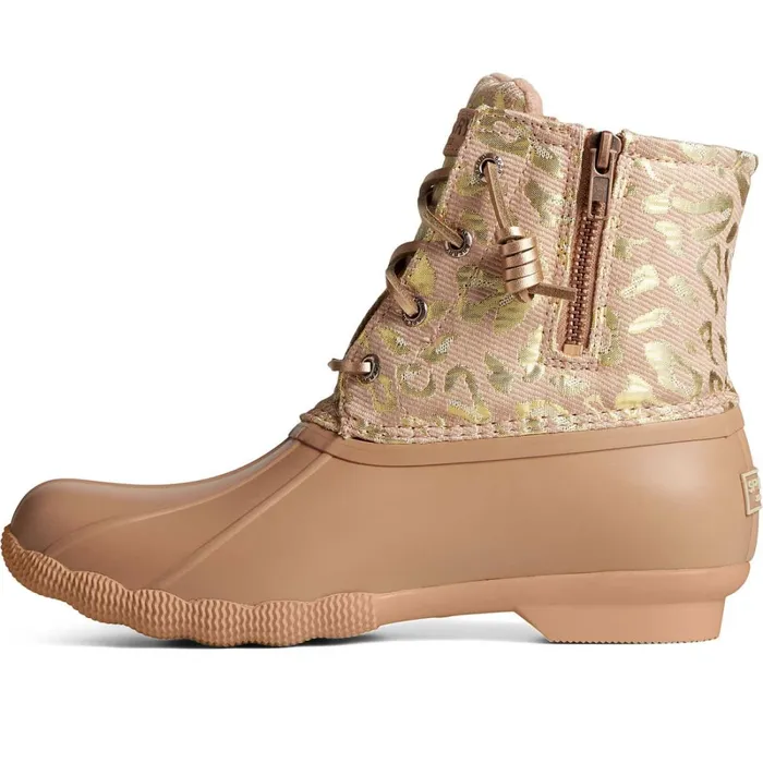 Boots Women Sperry Saltwater Metallic Jacquard Duck Boot Rose Boots Women Sperry Saltwater Metallic Jacquard Duck Boot Rose