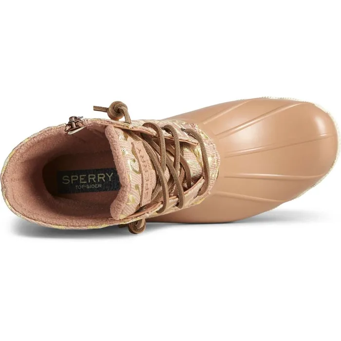 Boots Women Sperry Saltwater Metallic Jacquard Duck Boot Rose Boots Women Sperry Saltwater Metallic Jacquard Duck Boot Rose