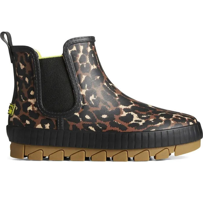 Boots Women Sperry Torrent Leopard Chelsea Waterproof Rain Boot Black