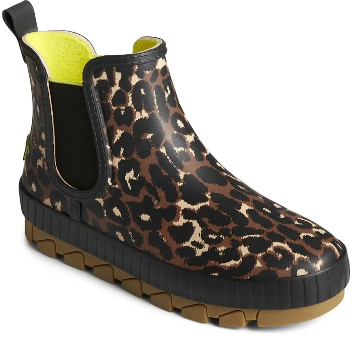 Boots Women Sperry Torrent Leopard Chelsea Waterproof Rain Boot Black Boots Women Sperry Torrent Leopard Chelsea Waterproof Rain Boot Black