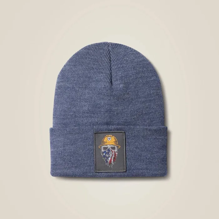 Born For This Watch Cap Denim Heather Men Ariat Hats and Caps