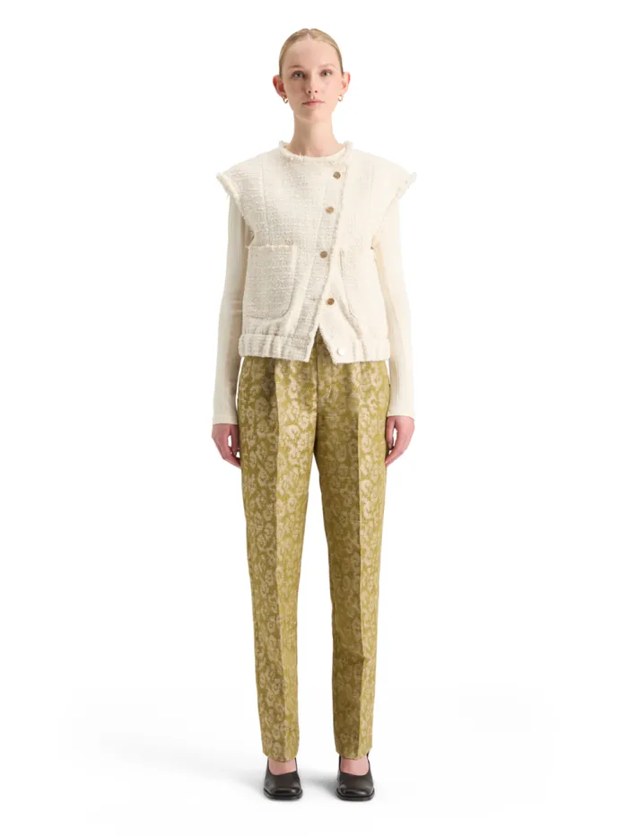 BOUCLE TWEED COLLARLESS GILET Soft Ice Melange Women Scotch and Soda Blazers