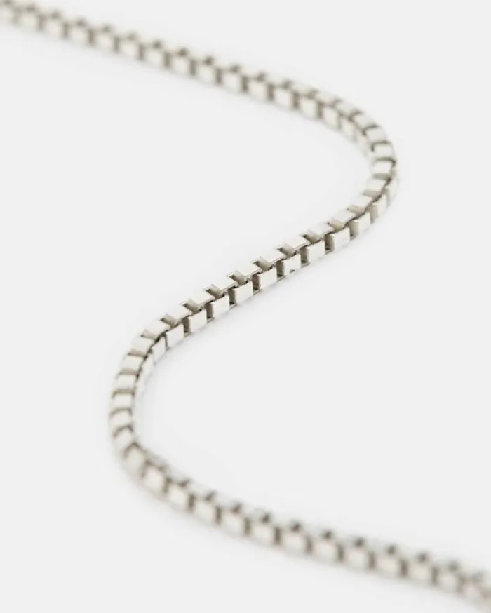 Box Chain Fine Sterling Silver Necklace Silver Women AllSaints Accessories