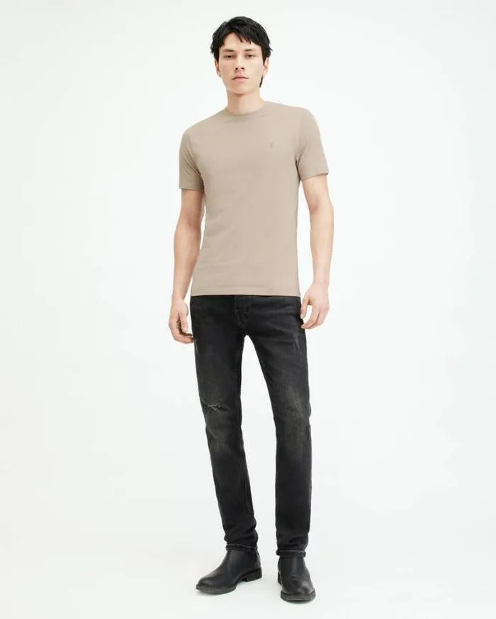 Brace Brushed Cotton Contrast TShirt Tinted Grey Men AllSaints TShirts