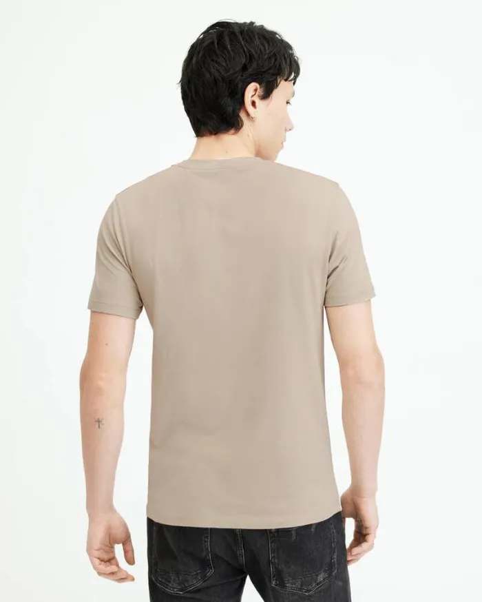 Brace Brushed Cotton Contrast TShirt Tinted Grey Men AllSaints TShirts