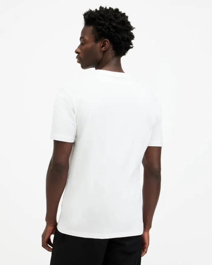 Brace Brushed Cotton Crew Neck TShirt Optic White Men AllSaints TShirts