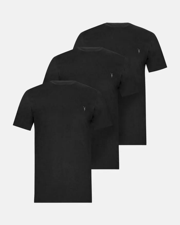 Brace Brushed Cotton TShirts 3 Pack Black Men AllSaints TShirts