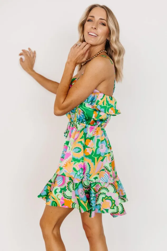 Braiden Short Dress Green Multi Floral Women Baltic Born Cover Ups Braiden Short Dress Green Multi Floral Women Baltic Born Cover Ups