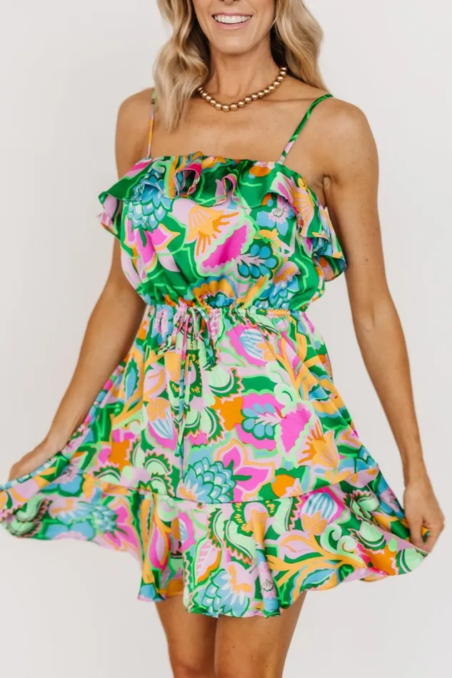 Braiden Short Dress Green Multi Floral Women Baltic Born Cover Ups Braiden Short Dress Green Multi Floral Women Baltic Born Cover Ups