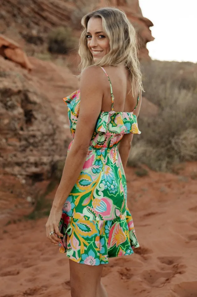 Braiden Short Dress Green Multi Floral Women Baltic Born Cover Ups Braiden Short Dress Green Multi Floral Women Baltic Born Cover Ups