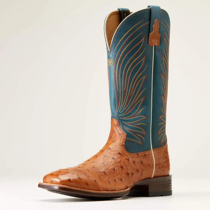 Brandin039 Ultra Western Boot Antique Tan Full Quill Ostrich Men Ariat Western Boots
