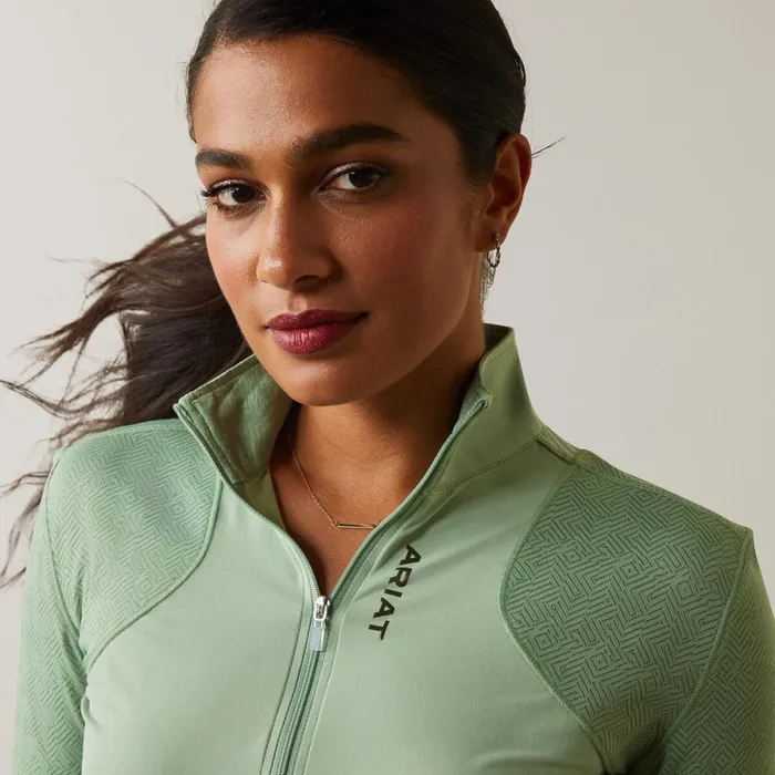 Breathe 14 Zip Baselayer Basil Women Ariat TShirts and Tops Breathe 14 Zip Baselayer Basil Women Ariat TShirts and Tops