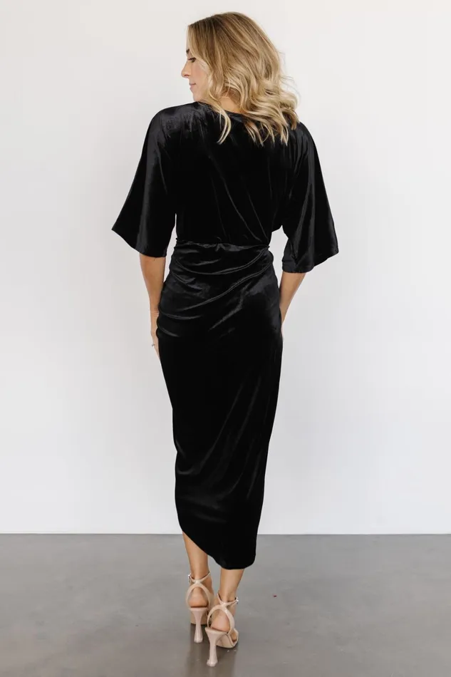 Brendyn Ruched Velvet Dress Black Women Baltic Born Mother Of The Bride Brendyn Ruched Velvet Dress Black Women Baltic Born Mother Of The Bride