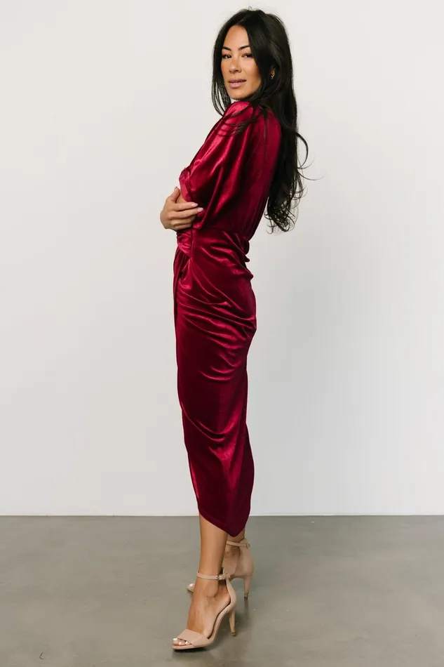 Brendyn Ruched Velvet Dress Wine Women Baltic Born Mother Of The Bride Brendyn Ruched Velvet Dress Wine Women Baltic Born Mother Of The Bride