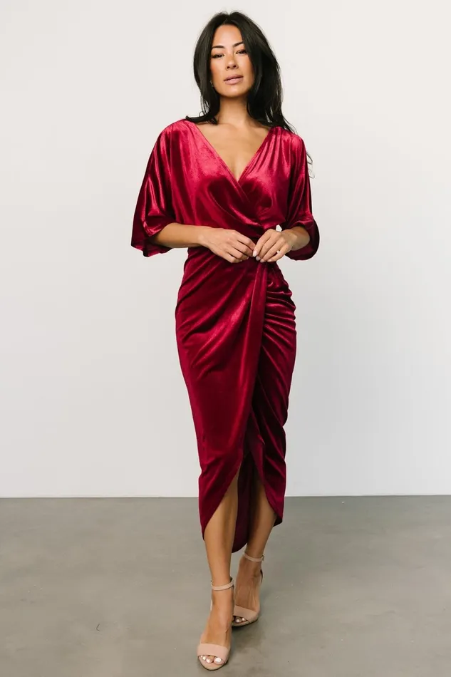 Brendyn Ruched Velvet Dress Wine Women Baltic Born Mother Of The Bride Brendyn Ruched Velvet Dress Wine Women Baltic Born Mother Of The Bride