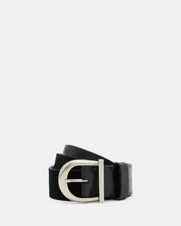 Briony Mixed Suede Western Belt Blackantq Nickel Women AllSaints Leather Belts