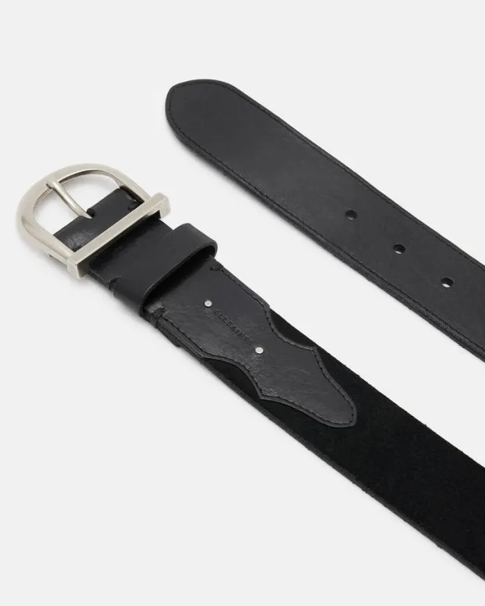 Briony Mixed Suede Western Belt Blackantq Nickel Women AllSaints Leather Belts Briony Mixed Suede Western Belt Blackantq Nickel Women AllSaints Leather Belts
