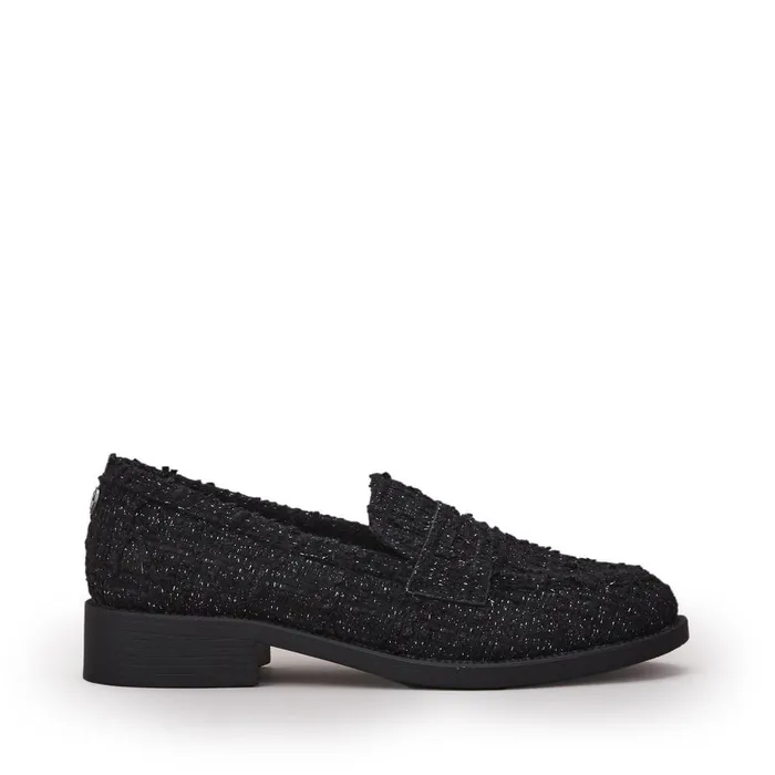 Brogues And Loafers Women Moda In Pelle Danna Black Textile