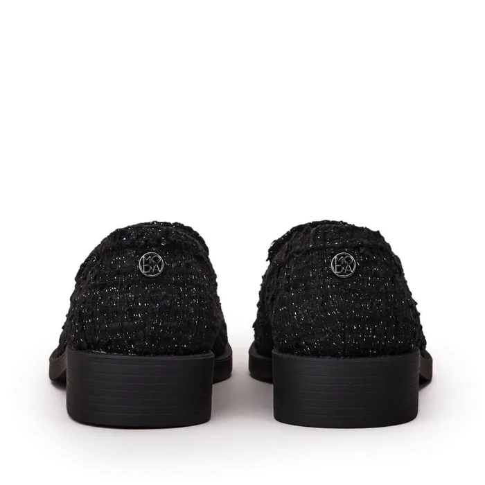 Brogues And Loafers Women Moda In Pelle Danna Black Textile