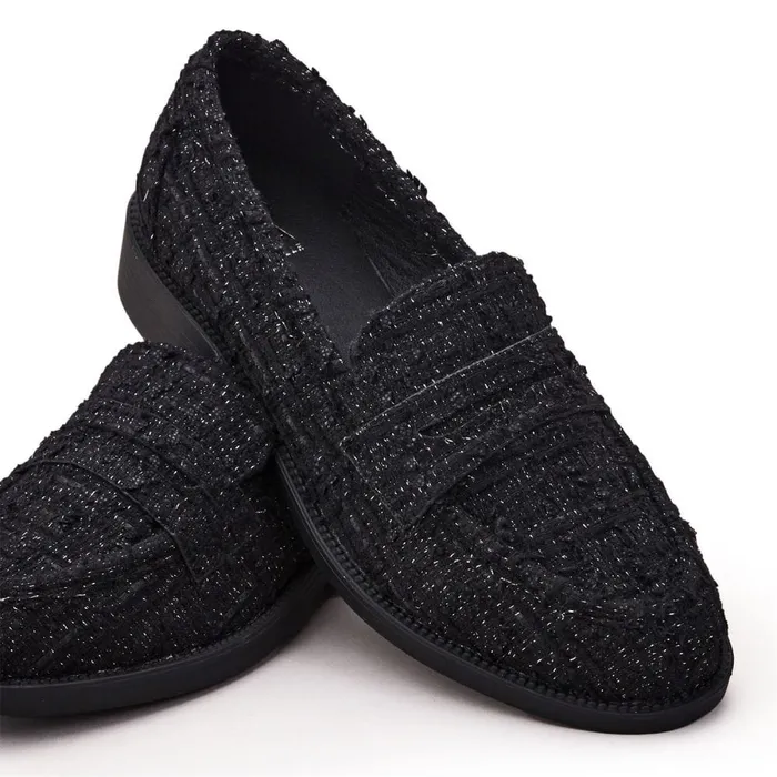 Brogues And Loafers Women Moda In Pelle Danna Black Textile