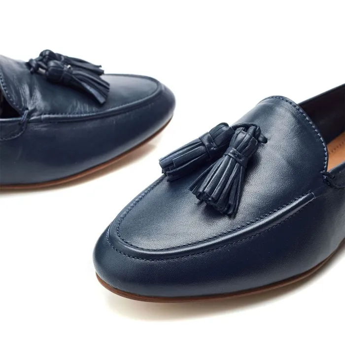 Brogues And Loafers Women Moda In Pelle Ellmia Navy Leather