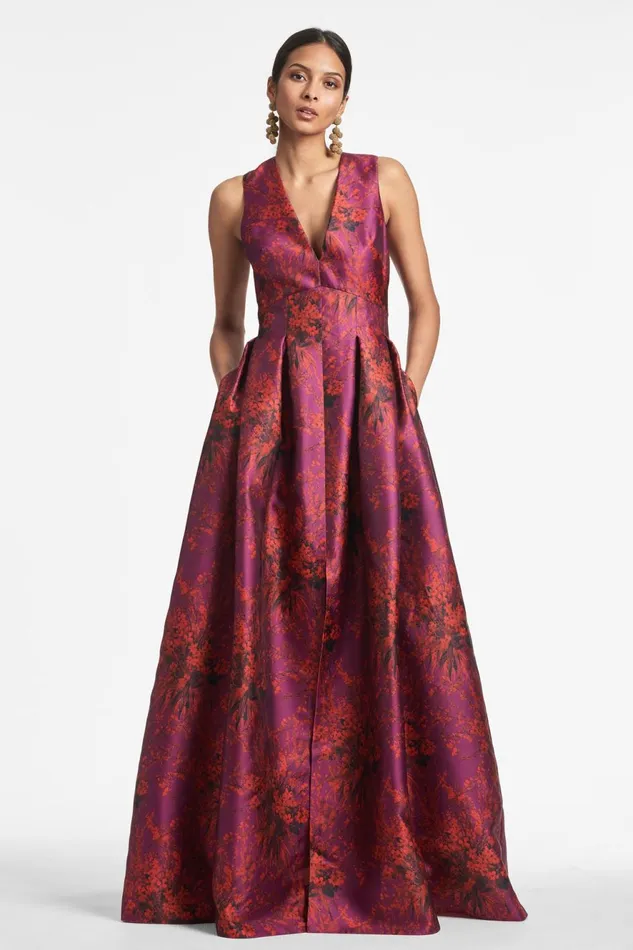 Brooke Gown 8211 Raspberry Bouquet Multi Women Sachin and Babi Formal