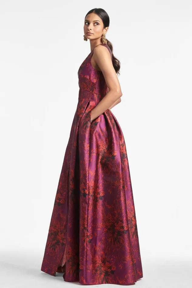 Brooke Gown 8211 Raspberry Bouquet Multi Women Sachin and Babi Formal