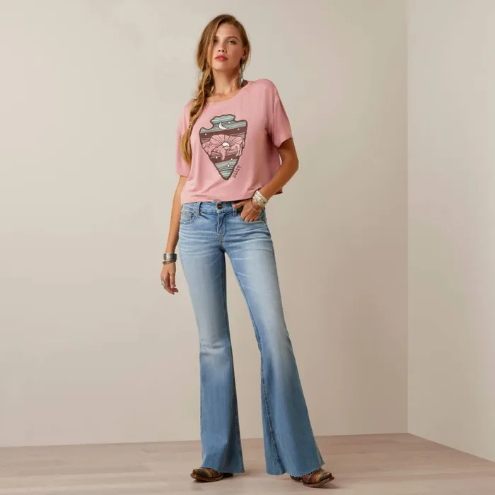 Buffalo Rising TShirt Island Blush Women Ariat TShirts and Tops Buffalo Rising TShirt Island Blush Women Ariat TShirts and Tops