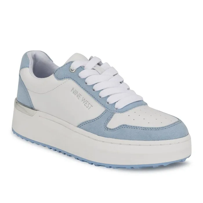 Calpha Laceup Sneakers Whitelight Blue Women Nine West Sneakers Calpha Laceup Sneakers Whitelight Blue Women Nine West Sneakers