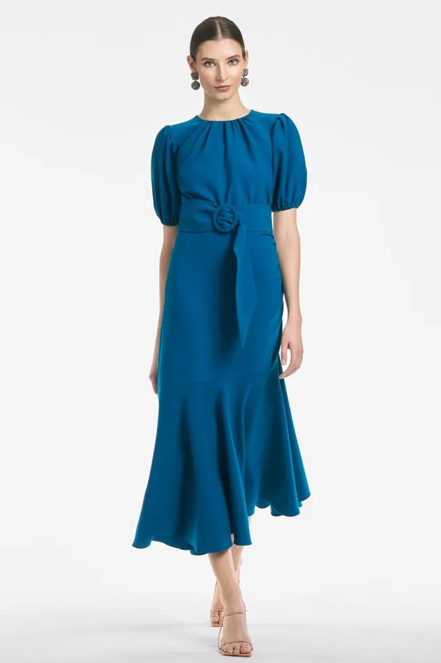 Camila Dress 8211 Moroccan Blue Women Sachin and Babi Short Sleeve