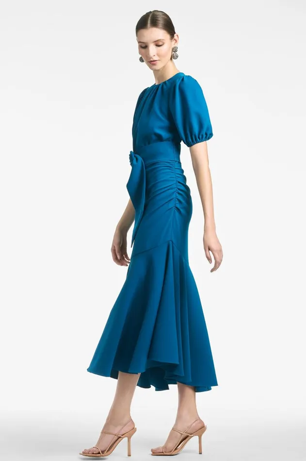 Camila Dress 8211 Moroccan Blue Women Sachin and Babi Short Sleeve
