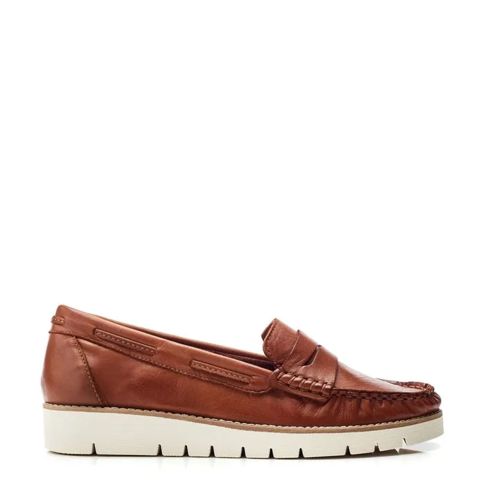 Casual Shoes Women Moda In Pelle Evenia Tan Leather