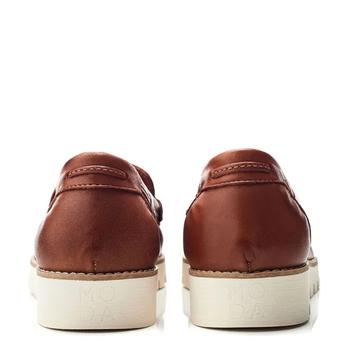 Casual Shoes Women Moda In Pelle Evenia Tan Leather