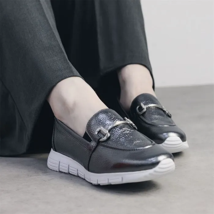 Casual Shoes Women Moda In Pelle Francie Pewter Leather