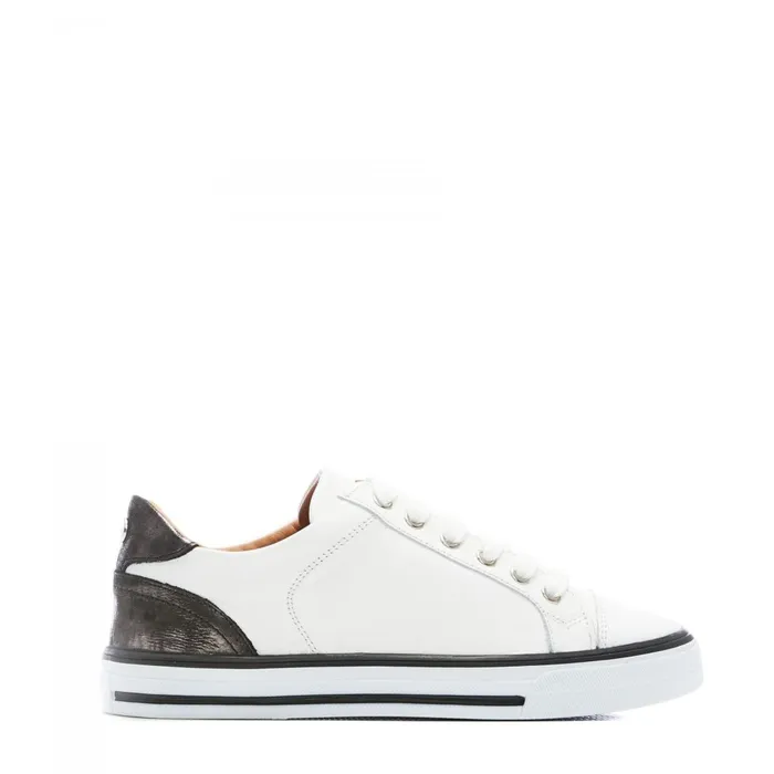 Casual Trainers Women Moda In Pelle Amoreti White 8211 Pewter Leather