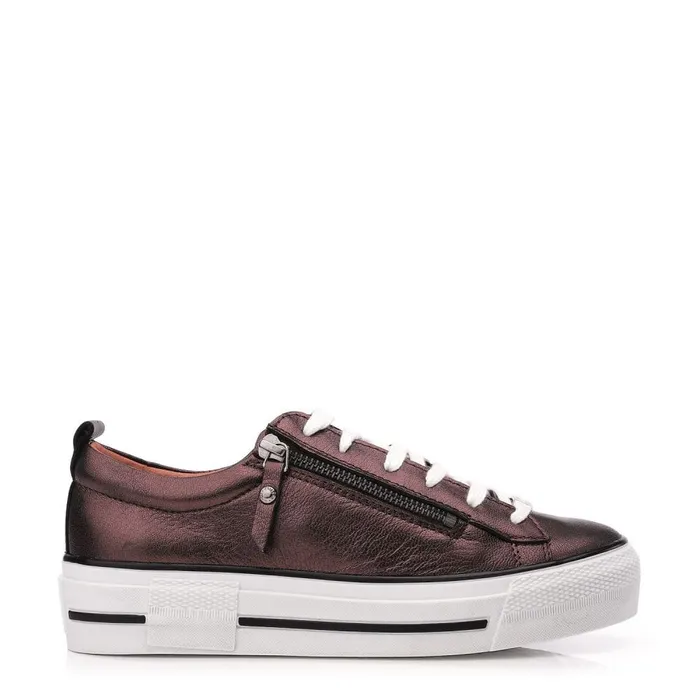 Casual Trainers Women Moda In Pelle Filician Bronze Metallic Leather