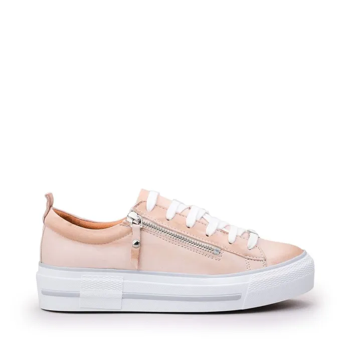 Casual Trainers Women Moda In Pelle Filician Cream Leather