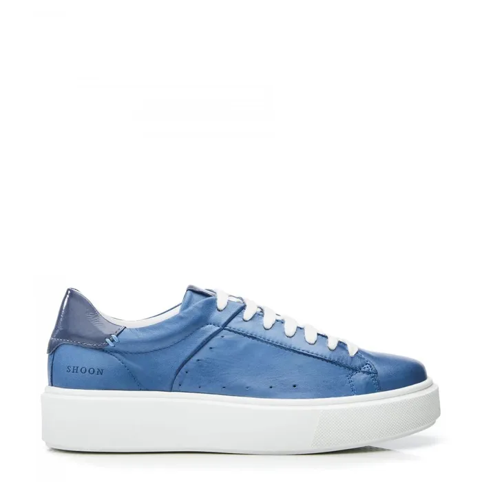 Casual Trainers Women Moda In Pelle Shoon Sh Innie Blue Leather