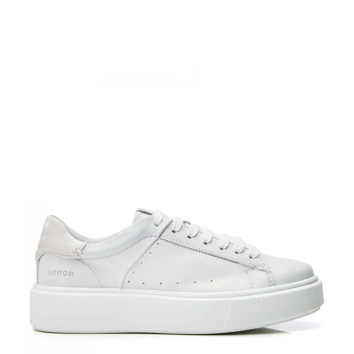 Casual Trainers Women Moda In Pelle Shoon Sh Innie White Leather