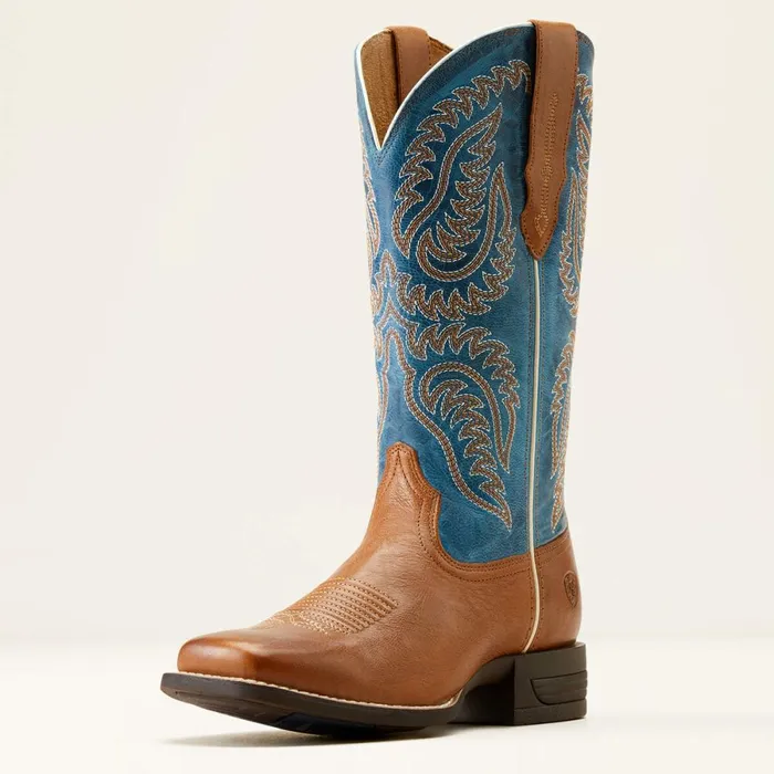 Cattle Caite Stretchfit Western Boot Roasted Peanutregatta Blue Women Ariat Western Boots