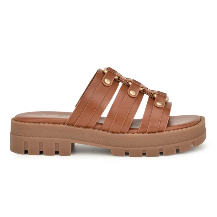 Cazz Fisherman Slide Sandals Brown Women Nine West Casual