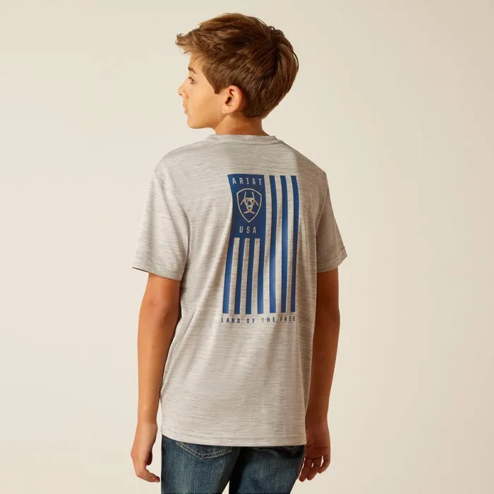 Charger Ariat Spirited TShirt Light Grey Heather Kids Ariat TShirts and Polos Charger Ariat Spirited TShirt Light Grey Heather Kids Ariat TShirts and Polos