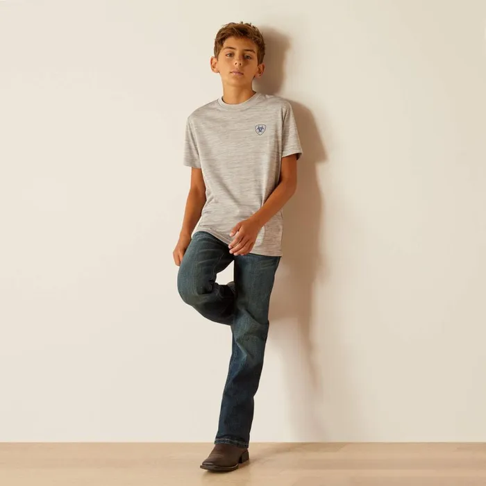 Charger Ariat Spirited TShirt Light Grey Heather Kids Ariat TShirts and Polos Charger Ariat Spirited TShirt Light Grey Heather Kids Ariat TShirts and Polos