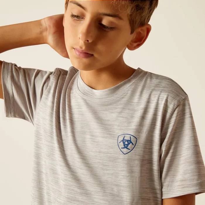 Charger Ariat Spirited TShirt Light Grey Heather Kids Ariat TShirts and Polos Charger Ariat Spirited TShirt Light Grey Heather Kids Ariat TShirts and Polos