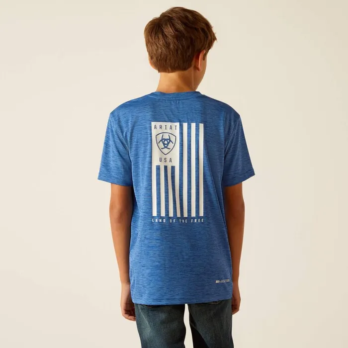 Charger Ariat Spirited TShirt Monaco Blue Kids Ariat TShirts and Polos