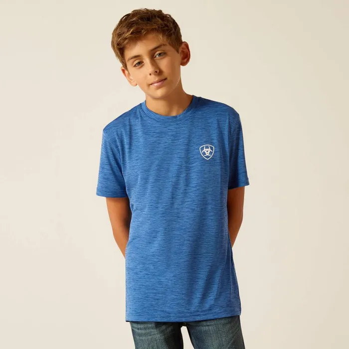 Charger Ariat Spirited TShirt Monaco Blue Kids Ariat TShirts and Polos Charger Ariat Spirited TShirt Monaco Blue Kids Ariat TShirts and Polos