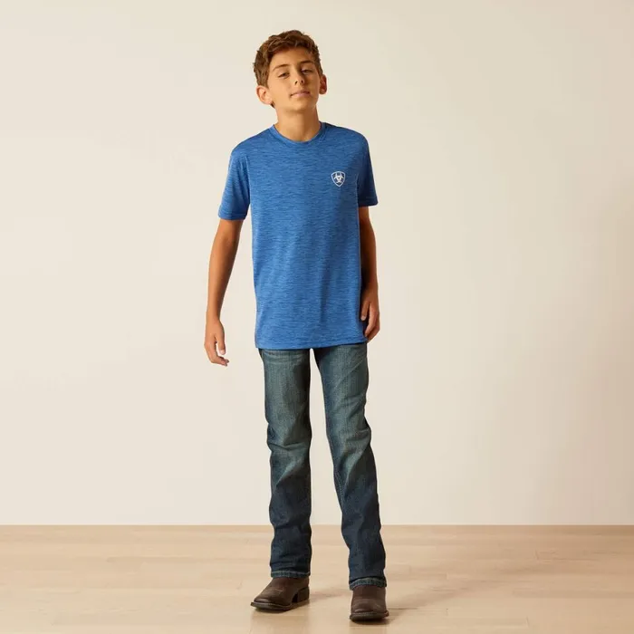 Charger Ariat Spirited TShirt Monaco Blue Kids Ariat TShirts and Polos Charger Ariat Spirited TShirt Monaco Blue Kids Ariat TShirts and Polos