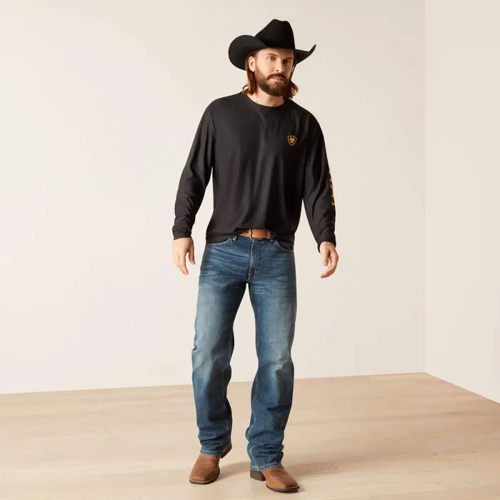 Charger Logo TShirt Black Heather Copper Oxide Men Ariat TShirts and Polos Charger Logo TShirt Black Heather Copper Oxide Men Ariat TShirts and Polos