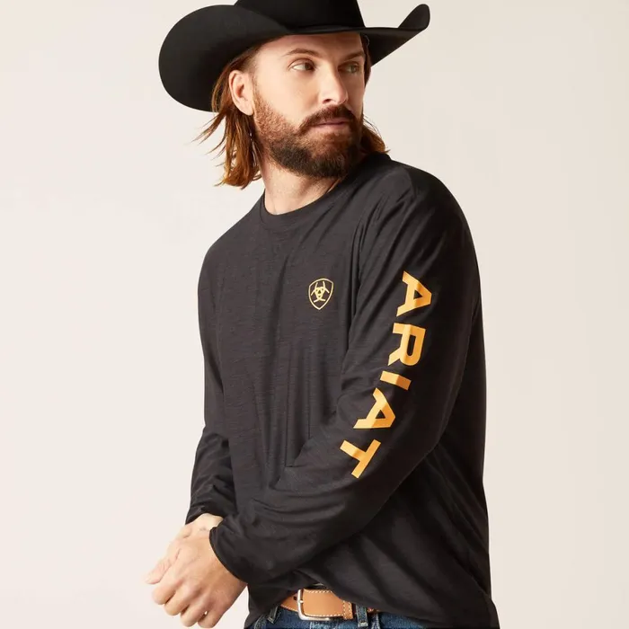 Charger Logo TShirt Black Heather Copper Oxide Men Ariat TShirts and Polos Charger Logo TShirt Black Heather Copper Oxide Men Ariat TShirts and Polos